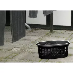 Корзина для белья NHG Springfield Black модель 2600747 – пластиковая ёмкость, одно отделение, ручки