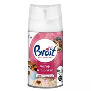 Air freshener dispenser Brait Wine&Blanket 250 ml — automatic aerosol refill for room fragrance