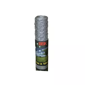 Сетка в рулоне BESK Mesh 1x10m 9023631 шестиугольная оцинкованная
