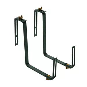 Metal balcony box holder BESK adjustable model 9055663 for railing-mounted flower boxes