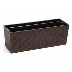 Flower box LAMELA Begonia 190×560 mm, brown