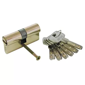 Cylinder lock MEGA 62 mm, brass, 31/31 mm, 6 keys