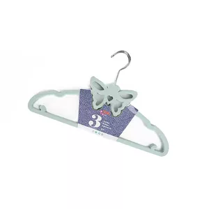 Clothes hanger BESK 9105481 velvet 40x20 cm set of 3 blue