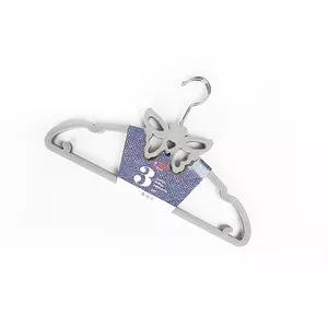 Clothes hanger BESK 9105498 Velvet 40x20 cm set of 3, grey