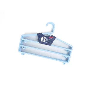 Clothes hanger BESK 9105405 plastic 36×25 cm, pack of 6, blue