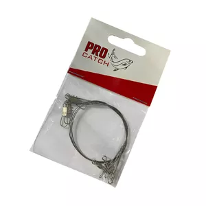 Leader Wire Pro Catch 15 cm 3 pcs — fishing leader wire set, corrosion-resistant, pre-rigged loops