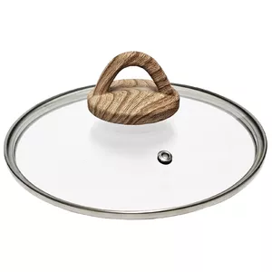 Glass Lid KETLER Amber 20 cm with Wooden Handle – 20cm transparent cover for cookware