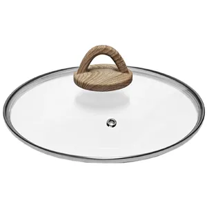 Glass Lid KETLER Amber 24 cm with Wooden Handle