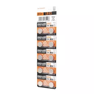Viena lietošanas baterija MAXELL MXBLR4310 — 1,5 V, augstums 4,2 mm, diametrs 11,6 mm, 1,4 g (blisterī)