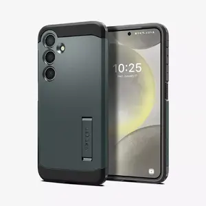 Чехол Spigen Tough Armor для Samsung Galaxy S24 (2024) — PC/TPU с пеной, для дисплея 6.2", чёрный/abyss green, с подставкой