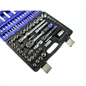 Набор ключей GEKO 108 предметов в кейсе, модель 7108273 — приводы 1/2" и 1/4" с насадками и принадлежностями