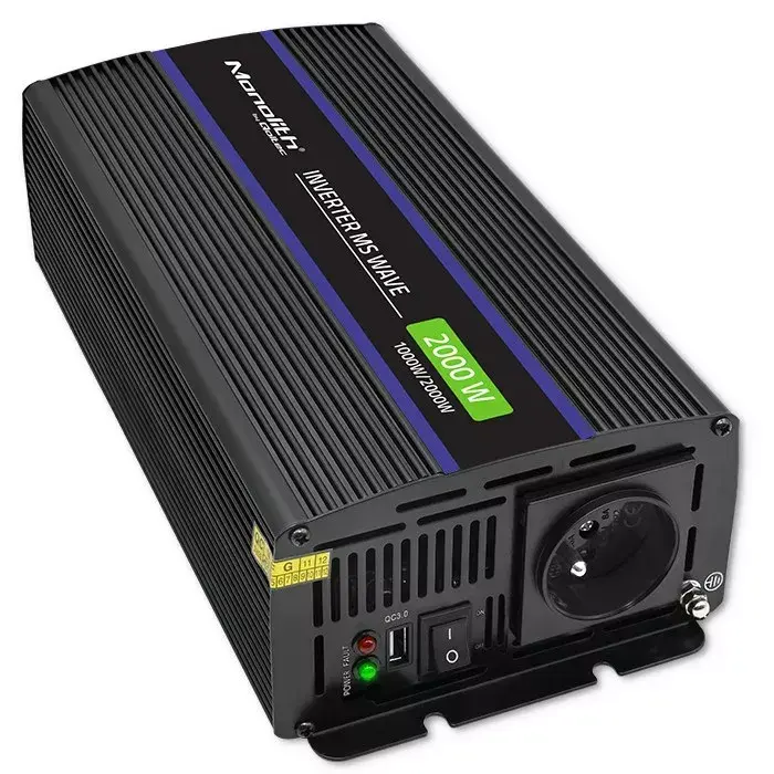 Pārveidotājs Qoltec Monolith 2000 MS 12V→230V 2000W Photo 2