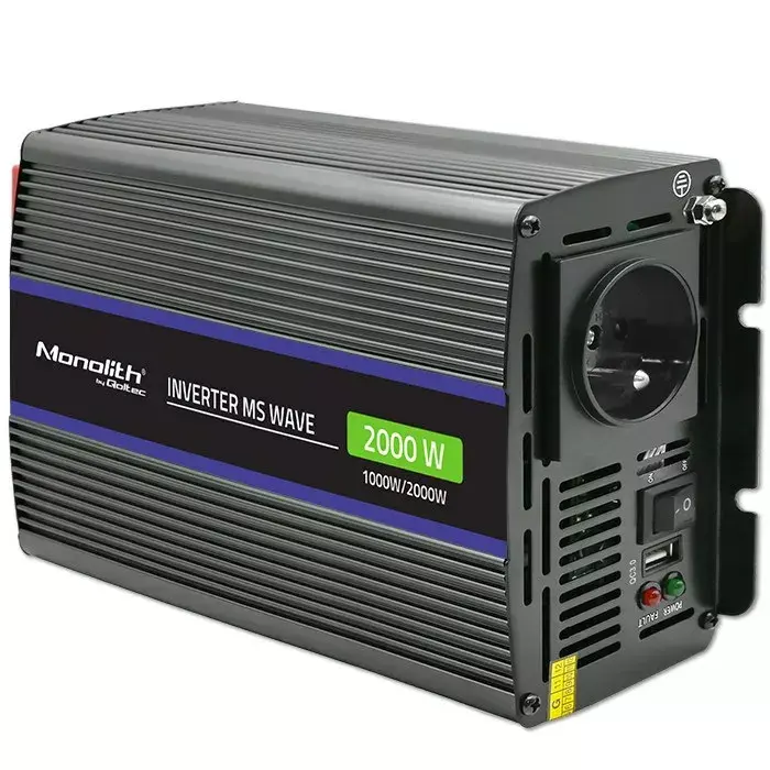 Pārveidotājs Qoltec Monolith 2000 MS 12V→230V 2000W Photo 4