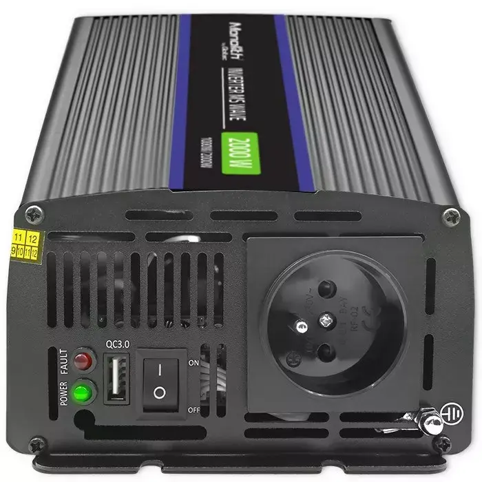 Pārveidotājs Qoltec Monolith 2000 MS 12V→230V 2000W Photo 5