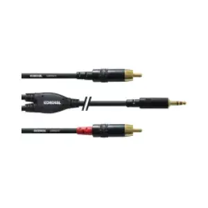 Audio cable Cordial CFY 1.5 WCC 1.5m 2xRCA 3.5mm Black