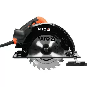 Портативная дисковая пила Yato YT-82152, диск 185 мм, 1500 Вт, 4800 об/мин, глубина реза 65 мм, провод 3 м, 4.23 кг