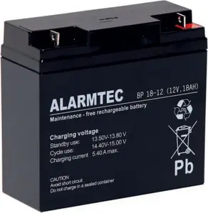Rechargeable AGM Sealed Lead‑Acid Battery Alarmtec BP Series 12V 18Ah for UPS and Backup Power