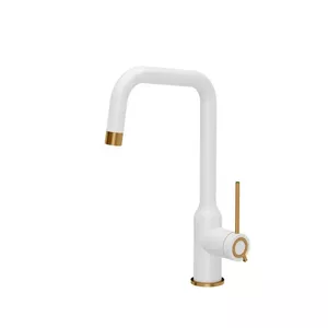 Смеситель для кухни QUADRON NATALIE 3523501_WHMPVDC1 однорычажный для мойки, белое покрытие