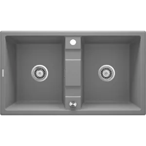 Granite 2-bowl sink deante ZQE_S203 — durable design, easy to clean