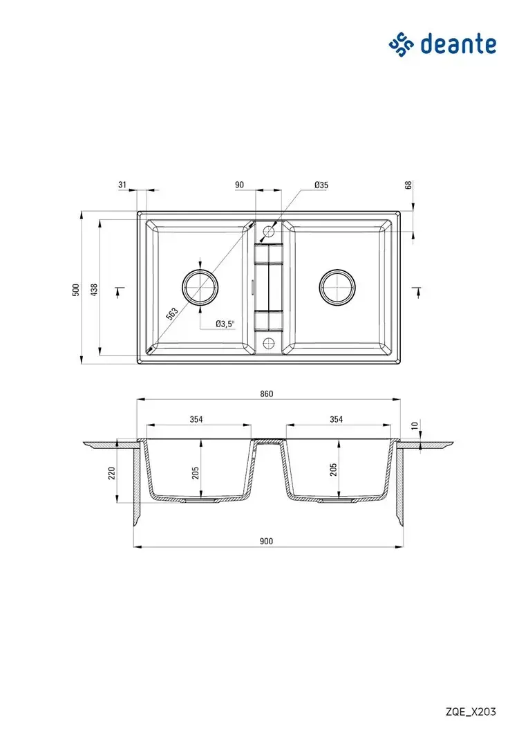 Granite 2-bowl sink deante ZQE_S203 Photo 2