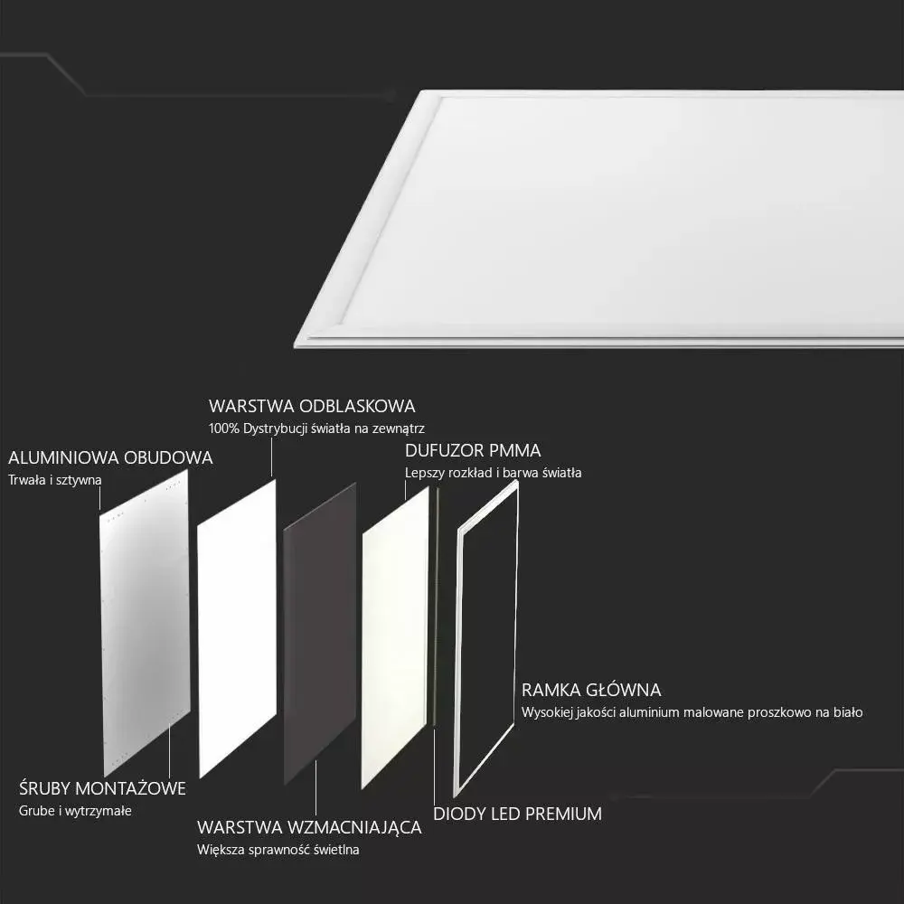 V-TAC VT-6060-6 LED panelis 40W 600x600 4500K Photo 10