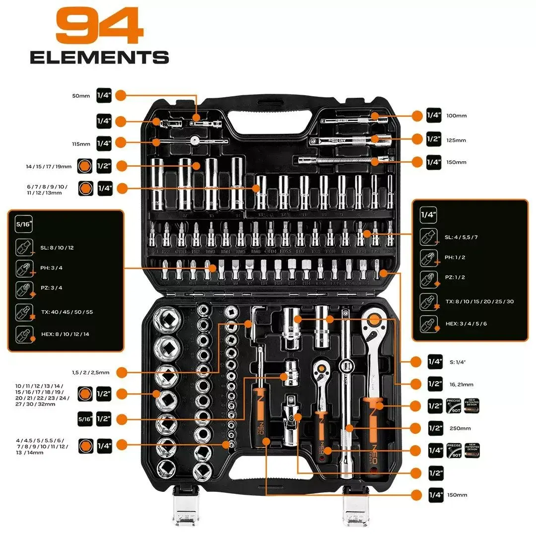 Galviņu komplekts NEO Tools 10-062, 1/2" dzenus Photo 6