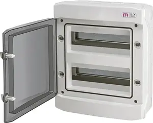 Plastic switchgear enclosure DIDO ECH-24PT-S for solar PV, NT 24M (2x12M), IP65, IK07, 1500VDC, smoke door, white