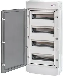 Plastic Switchgear ECH-48PT-S NT 48M 4x12M N+PE IP65 Smoke Door White 1500V/DC