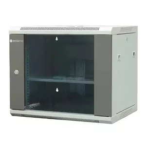 EMITERNET Separate hanging cabinet 19" 9U, sheet metal/glass doors, 600×450×500mm width/depth/height EM/AP6409