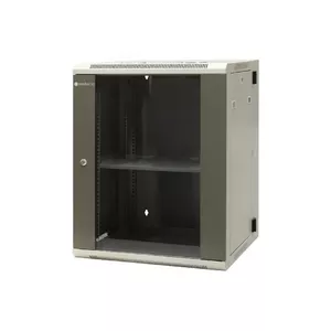 EMITERNET Split hanging cabinet 19" 15U, sheet metal/glass doors, 600×550×770mm width/depth/height EM/AH6515