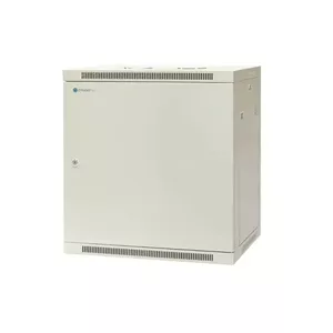 EMITERNET Single wall-mounted cabinet 19'' 12U, full sheet metal door, 600×450×635mm width/depth/height. EM/AP6412-B
