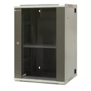 EMITERNET Split hanging cabinet 19" 18U, sheet metal/glass doors, 600×550×910mm width/depth/height EM/AH6518