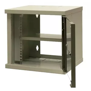 EMITERNET Подвесной шкаф 10'' 6U, листовой металл/стеклянные двери, 315×310x330 мм (ширина/глубина/высота) EM/SOHO-6U