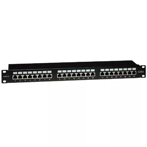 EMITERNET 19 collu komutācijas panelis 24xRJ45 STP kat.6 1U ar plauktu EMS/PPFA674EKS248C6