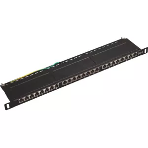 Patch panel Alantec PK031 24‑port 0.5U for Cat6 S/UTP RJ45, black