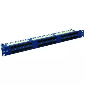 EMITER EMITERNET Patch Panel 19-inch 48 Ports RJ45 UTP Category 6 1U with Shelf Blue