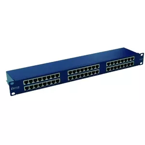 EMITER 19-inch 48-Port RJ45 STP Category 6 Patch Panel 1U with Shelf Blue DCN/3012IPRL48S-C6-1U
