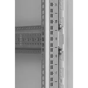 TOTEN 19" datu pārraides skapis G7 42U 800/1000 pelēks (stikla durvis priekšā/pilnas metāla durvis aizmugurē)