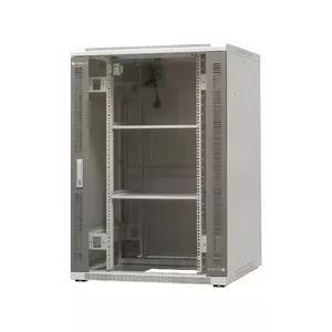 EMITER Free-standing frame cabinet EmiterNet Top, 24U, front door sheet metal and glass