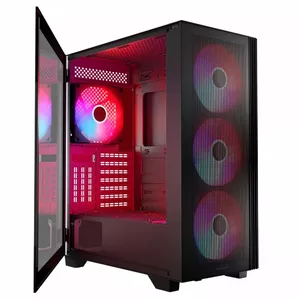 Melns CASE MISTRAL ARGB FLOW MIDI USB 3.0x2