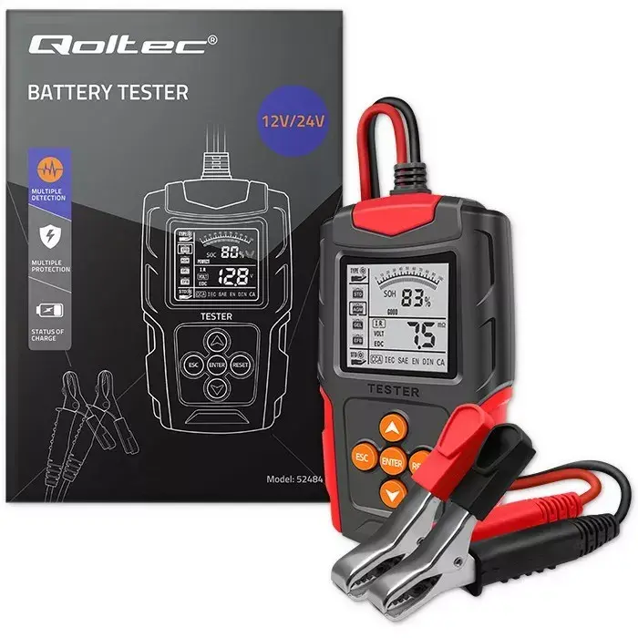 Battery tester QOLTEC 52484 — 12V/24V, 3–200 Ah Photo 4