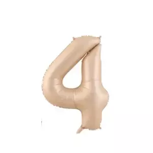 Folio Balloon Number 4 Riff RF-FOL-4-BE Matte Beige, foil numeral balloon '4'