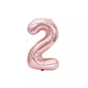 Helium foil balloon Riff Number 2 RF-FOL-2-PI glossy pink, 1 m