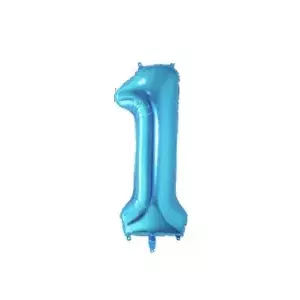 Folio Balloon Number 1 by Riff RF-FOL-1-BL — Glossy Blue numeral foil balloon