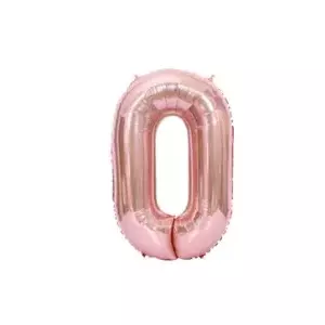 Folio balons cipars 0 Riff RF-FOL-0-PI spīdīgi rozā – folijas cipars 0, viena vienība, spīdīgs pārklājums