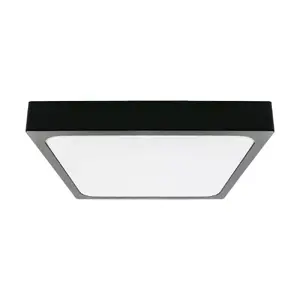 Потолочный светильник V-TAC VT-8624SB-SQ LED квадратный 24Вт 2400лм 4000K IP44 с микроволновым датчиком движения черный