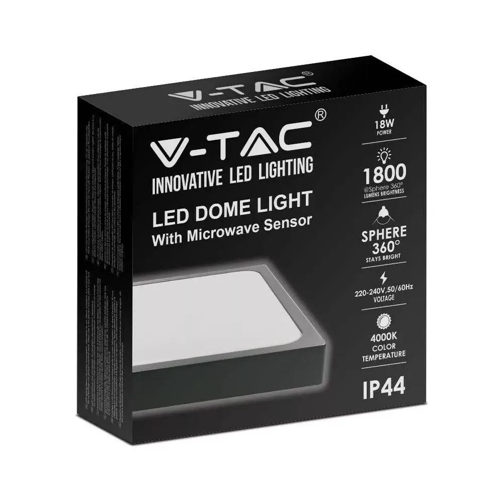 V-TAC VT-8624SB-SQ LED griestu gaismeklis ar kustības sensoru Photo 2