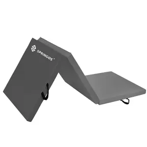 Exercise and yoga mat Springos FA0139, 180 cm length, gray