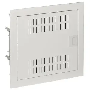 Multimedia Switchgear Cabinet MSF RP PT 14M with IP30 plate, metal door, white, dimensions 329×358×94 mm