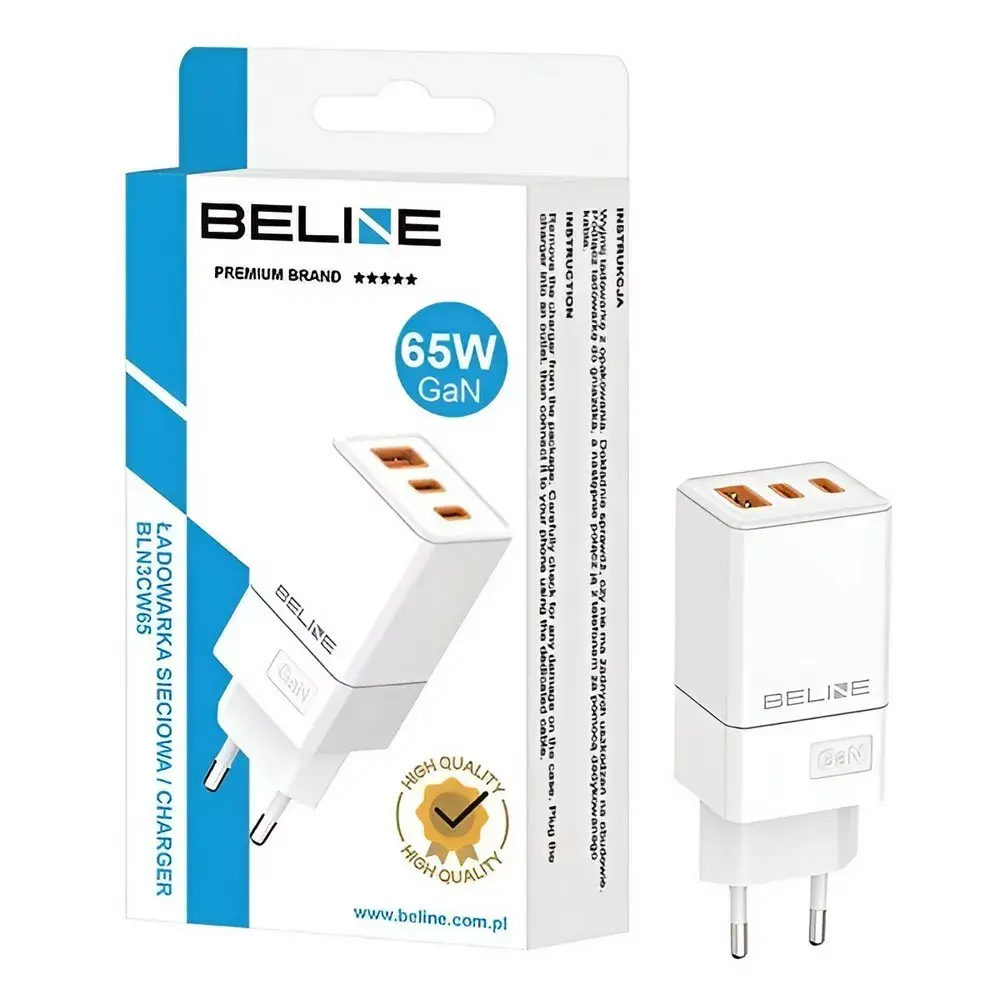 Зарядное Beline BELI02749 65W GaN 2×USB‑C 1×USB‑A Photo 2